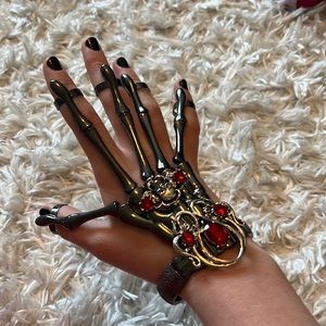 Emo goth skeleton hand jewelry